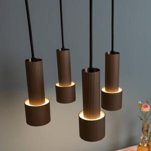 Подвесной светильник Brilliant Cadiz Rund, алюминий - черный / бронзовый - 4-х ламповый