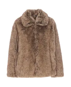 Классическое пальто из коричневого искусственного меха Liu Jo, коричневый