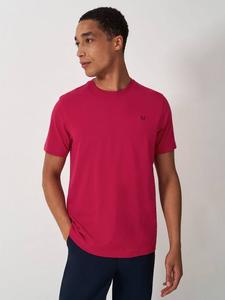 Хлопковая футболка Regular Fit с коротким рукавом и логотипом Crew Clothing, Red Wine