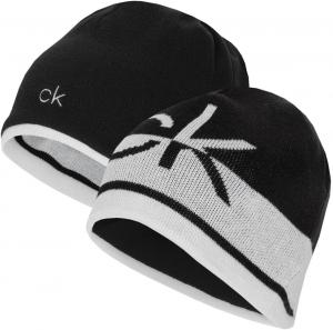 Мужская двусторонняя вязаная шапка-бини Calvin Klein CK, White