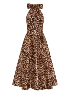 Платье миди Clarice с оборками и поясом Rebecca Vallance, коричневый