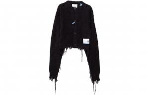 Maison Mihara Yasuhiro Трикотажный свитер для женщин, черный, круглый вырез, умеренная посадка