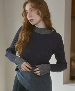 Прозрачный трикотажный топ в рубчик