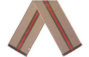 Вязаный шарф унисекс коричневый GUCCI