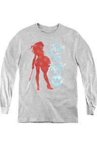 Футболка с длинным рукавом Wonder Woman Movie Freedom Fight для молодежи Gildan, Athletic Heather