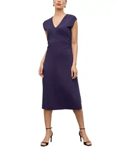 Женское платье Marina из органического трикотажа пима-хлопка с драпировкой M.M.Lafleur, фиолетовый