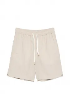 Шорты с эластичным поясом на завязках Eleventy, бежевый
