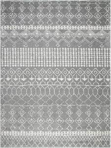 Ковер SAFAVIEH, 275 x 366 см, Tulum Collection, Grey & Ivory, марокканский бохо дистресс-дизайн, без линьки и простой в уходе, идеален для помещений с высокой проходимостью в гостиной, спальне (TUL229F)