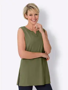 Sieh an! Длинный топ оливкового цвета