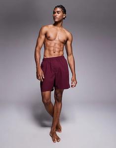 Длинные шорты для плавания ASOS DESIGN бордового цвета