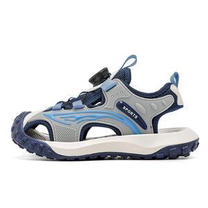 Нескользящие, износостойкие, легкие, амортизирующие, низкие детские сандалии LONGDUIZHANG, серый/синий