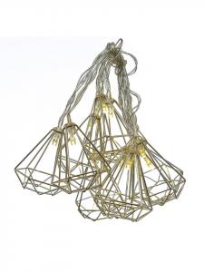 Marelida Светодиодная гирлянда «Бриллиант», 10 маленьких светящихся рубинов, длина 1,6 м, серебристый цвет