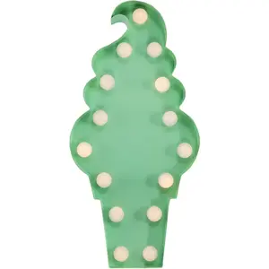 LED декоративный светильник Icecream LED-модуль 1 шт. теплый белый, настенный светильник, настольная лампа мороженое, рожок, мороженое, 15 лампочек - 11x23 см Marquee Lights, зеленый
