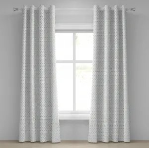 Белая штора на люверсах ABAKUHAUS с минималистичным узором в мелкий горошек, простой дизайн в винтажном стиле, декоративная двухпанельная штора, 280 см x 260 см, цвет лесной зеленый и белый Abakuhaus