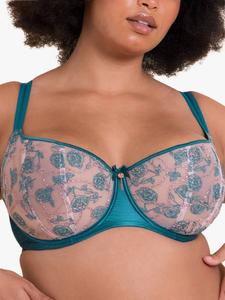 Бюстгальтер балконет на косточках с переплетением Curvy Kate, Deep Teal
