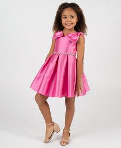 Детское платье без рукавов микадо с бантом на плечах, размер 2T-6X Rare Editions, Pink