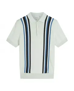 Мужская рубашка-поло с коротким рукавом и вертикальными полосками Ben Sherman, зеленый