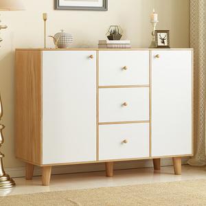 Lanyu Комод 100х30х80 см для спальни и гостиной настенный из массива дерева и древесно-стружечной плиты, пастельный цвет