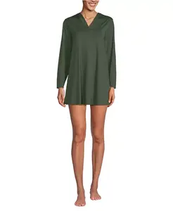 Женское мини-платье-парео с капюшоном SunShade UPF 50 для плавания Lands' End, оранжевый