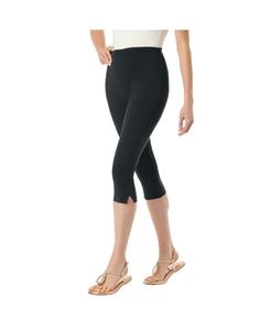 Леггинсы-капри из эластичного хлопкового трикотажа больших размеров Woman Within, Heather charcoal