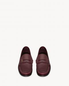 Лоферы LAURENT из гладкой кожи Saint Laurent, красный