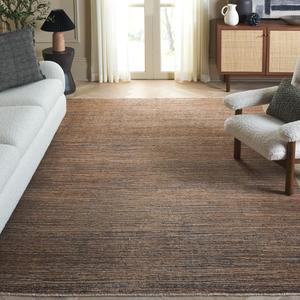 Ковер SAFAVIEH, 183 x 275 см, коллекции Izmir, коричневый и серый, однотонный дизайн, ручная вязка из шерсти и вискозы, идеально для гостиной, спальни, столовой (IZM102T-6)