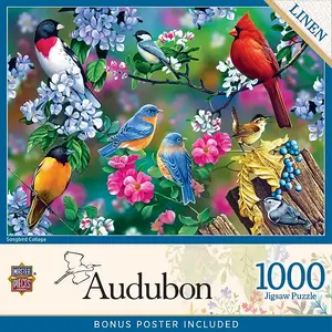 Шедевры Одюбона - Коллаж певчих птиц, пазл из 1000 элементов Masterpieces Puzzles, multicolor