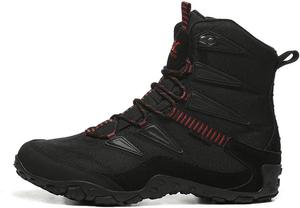 Бархатные теплые водонепроницаемые противоскользящие уличные женские горнолыжные хлопковые ботинки MNSSRN-MM, Black/Red