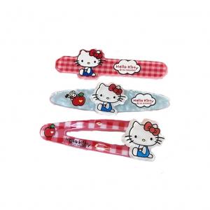 Акриловые заколки для волос Hello Kitty Sanrio, Plaid Style Set of 3