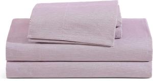 Tommy Hilfiger Комплект постельного белья односпальный «Итака», красный в полоску, в комплекте: простыня на резинке и наволочка