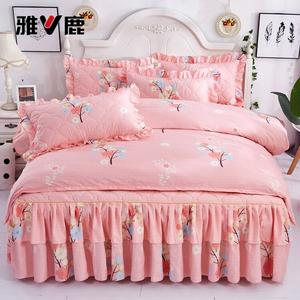 Yalu Комплект постельного белья 4 предмета, простыня, размер 180 см, цвет красный