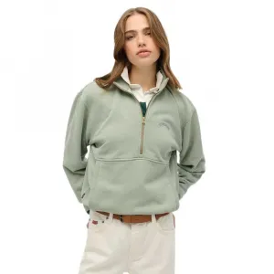 Толстовка Superdry Essential Logo Oversized half zip, зеленый