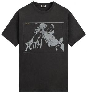 Винтажная футболка Kith x Capcom Chun Li, цвет, черный
