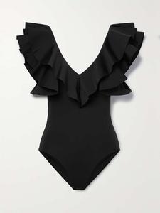 Купальник Net Sustain Santa с оборками Maygel Coronel, черный