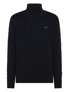 Вязаный свитер с высоким воротником Sun67, синий