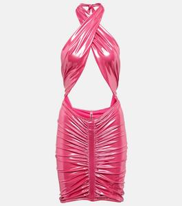 Мини-платье Stallion из ткани ламе с вырезами REINA OLGA, розовый