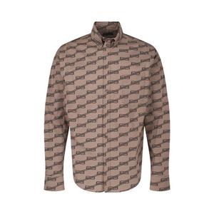 Рубашка Balenciaga Monogram Long-Sleeve Shirt, Beige