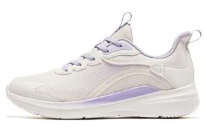 QIAODAN Женские противоскользящие и дышащие беговые кроссовки низкие бежево-фиолетовые