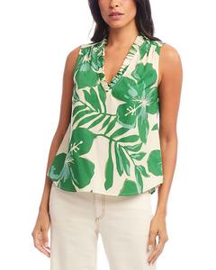 Топ без рукавов с оборкой Karen Kane, мультиколор