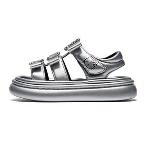 Скользостойкий антиударный лоу-топ сандалии для детей Hello Kitty, серебро