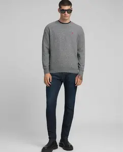Мужской свитер с длинными рукавами и круглым вырезом Replay, серый