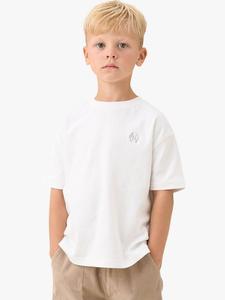 Детская хлопковая футболка расслабленного кроя Slub Angel & Rocket, White