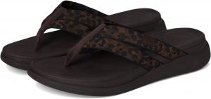 Сандалии FitFlop F-mode Go Leopard Webbing Strappy Flip-flops, цвет Chocolate Mix