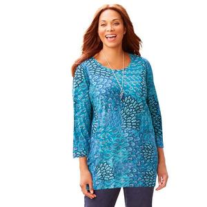 Футболка Women's plus size Suprema Feather Together Catherines, Teal Feather