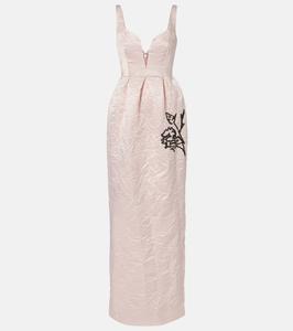 Вышитое атласное платье Erdem, Artist Sketch Camisole Pink