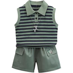 Детская спортивная одежда с лацканами для дошкольников PROTECTCAMEL, зеленый