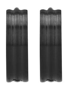 Adeliás Серьги унисекс - серьги-кольца на шарнирах из нержавеющей стали черного цвета