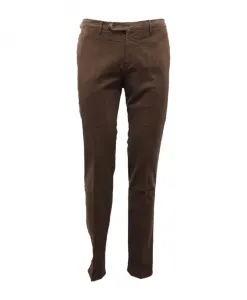 Очень узкие брюки из хлопка и модала Pt01, коричневый
