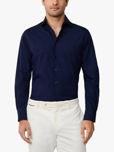 Хлопковая классическая рубашка с длинными рукавами Hackett London, Navy