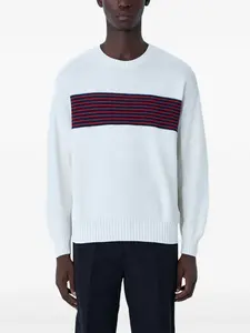 Джемпер с круглым вырезом и полосатыми деталями visvim, белый